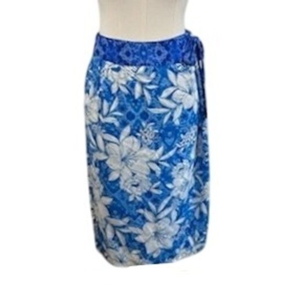 NEW Johnny Was California Clio Cover Up Skirt Women's Size Small Blue‎ Floral